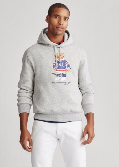 Polo Ralph Lauren Hockey Bear Fleece Hættetrøje Herre Danmark (BMXPC5708)